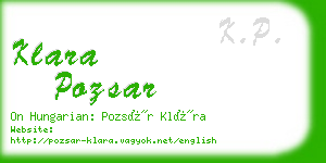 klara pozsar business card